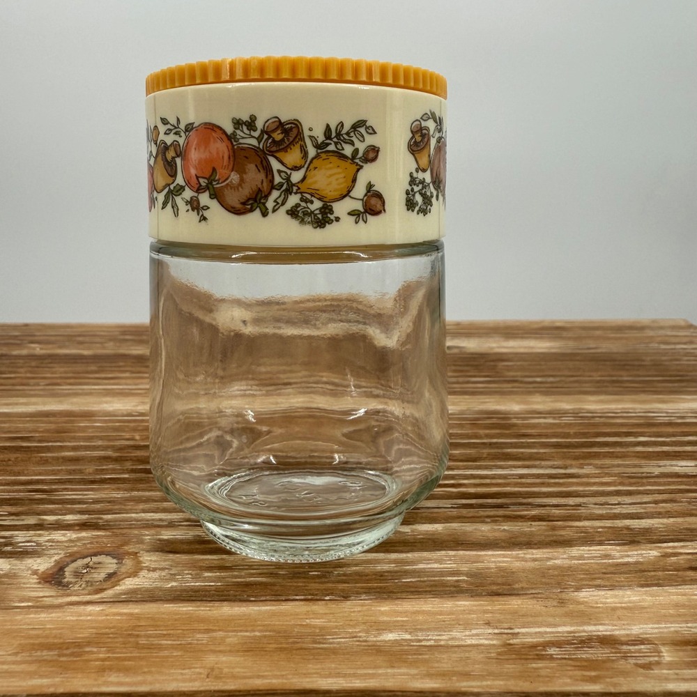 Spice Of Life Set 5 Gemco Corning Glass Jars Spice Shakers Veggies Mushroom Vtg - Picture 9 of 10